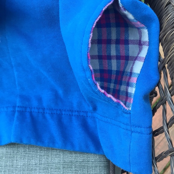 🌟 3/$25 Blair Button-neck Sweatshirt with Plaid Flannel Trim & Side Pockets. Lg - Picture 8 of 10